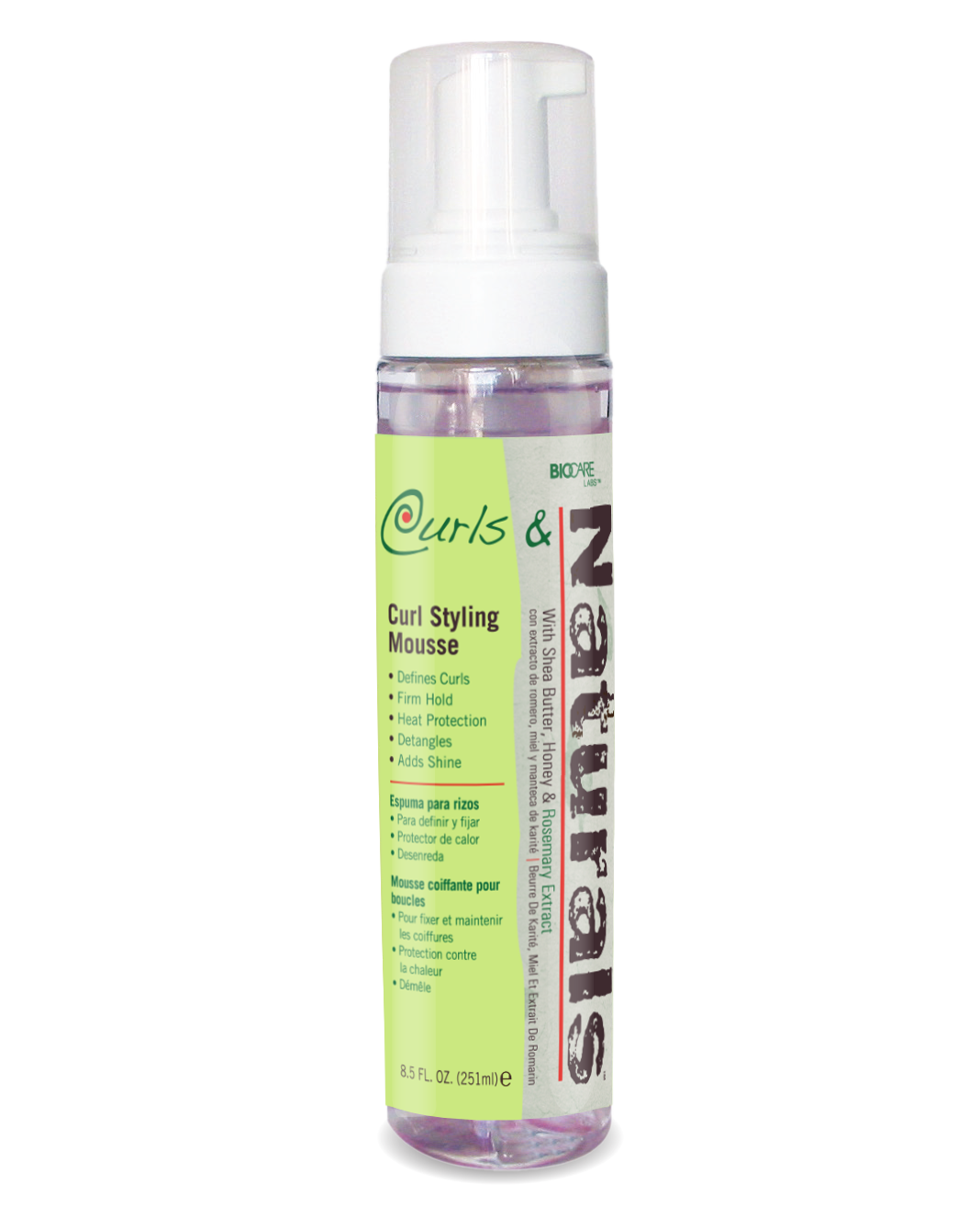Curls & Naturals Curl Styling Mousse with Shea Butter, Honey and Rosemary Extract
