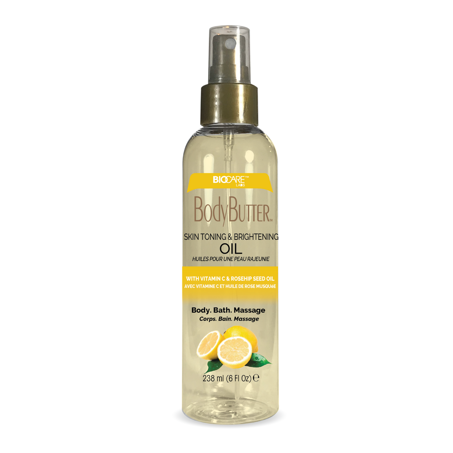 SKIN BRIGHTENING BODY OIL with VITAMIN C & ROSEHIP SEED OIL