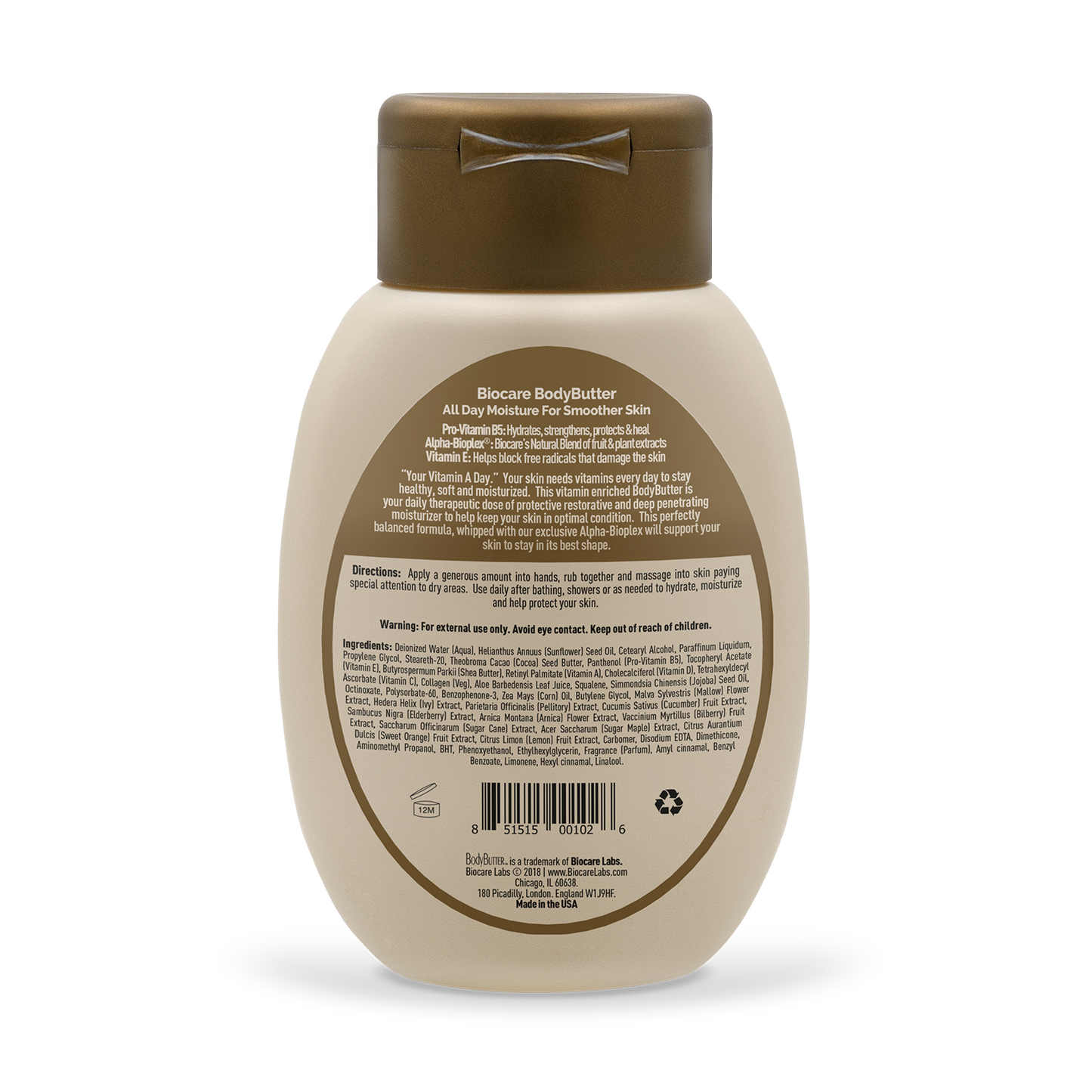  Label of 8 oz container of BodyButter™ With Vitamin E & Pro-Vitamin B5