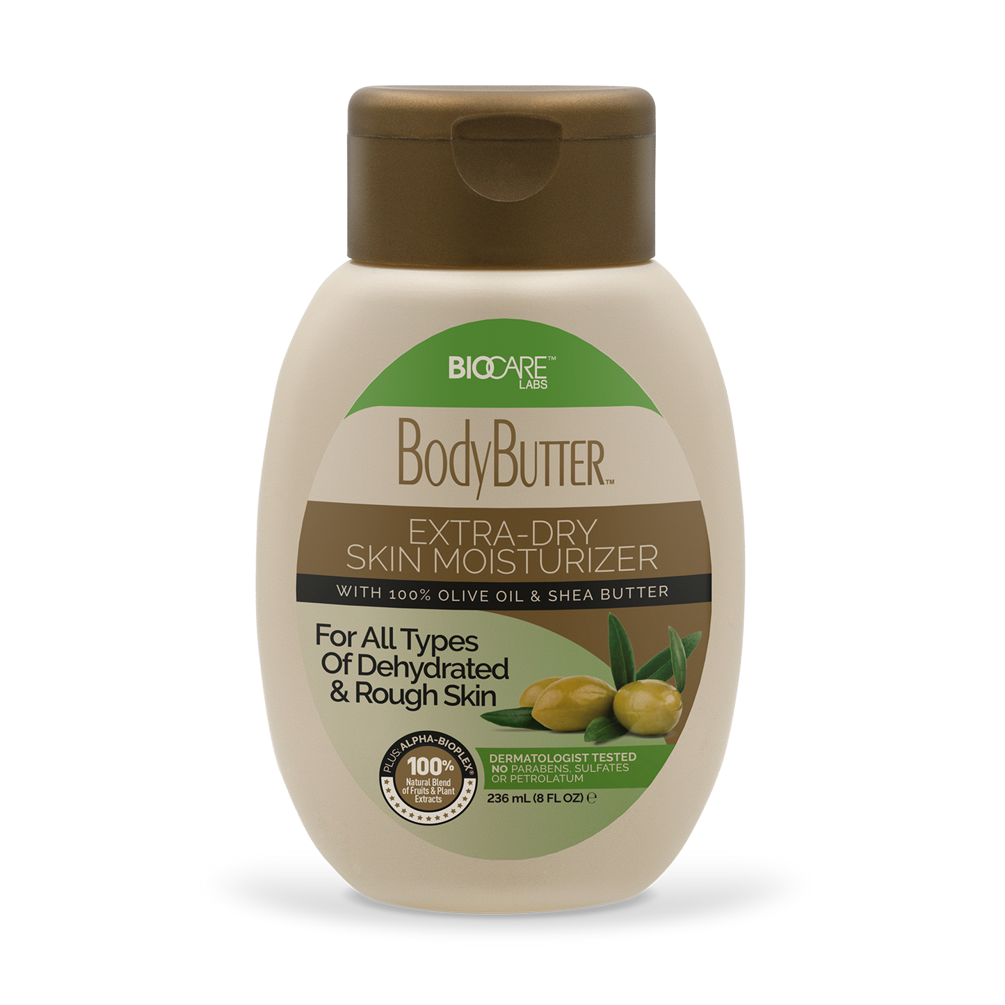 8 oz bottle of BodyButter™ With Olive Oil & Shea Butter from Biocare Labs