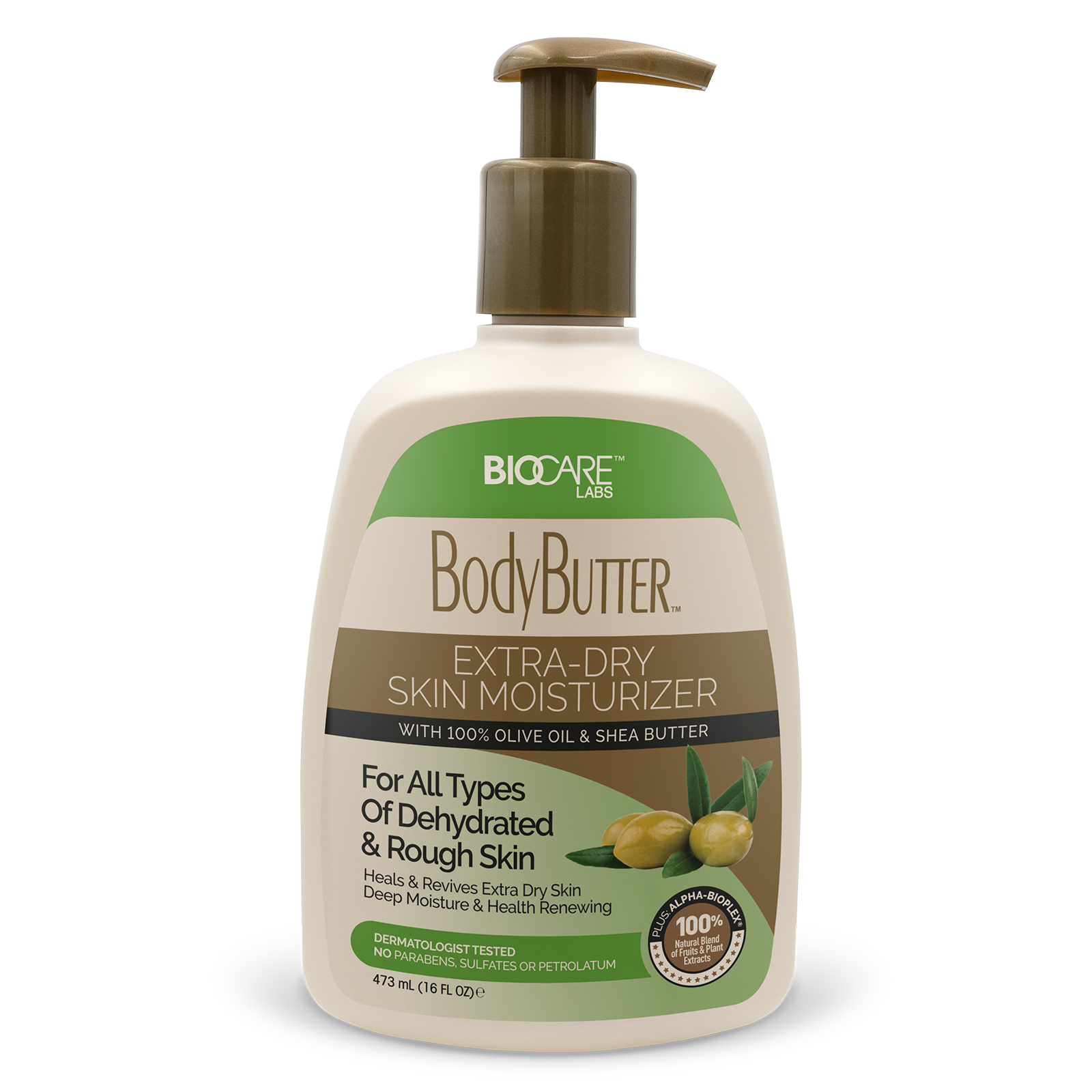 16 oz bottle of BodyButter™ With Olive Oil & Shea Butter from Biocare Labs