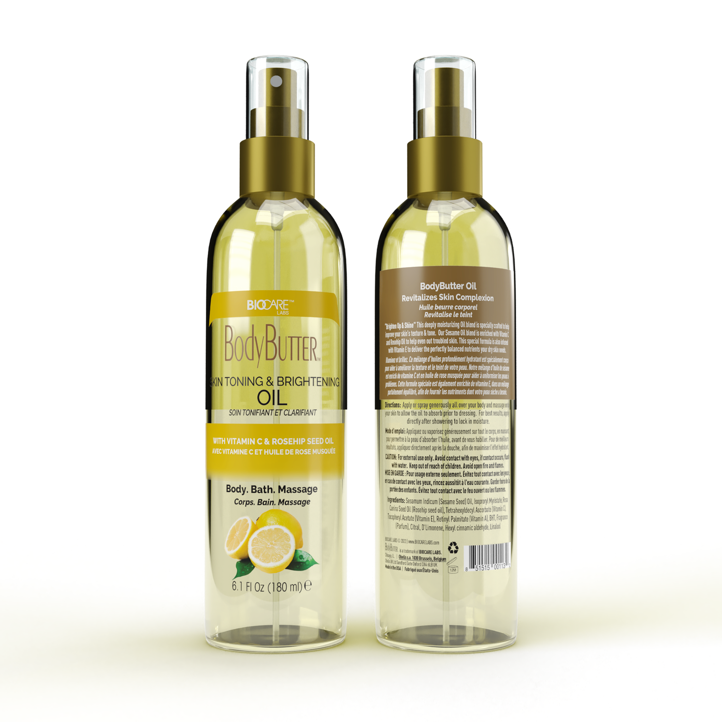 SKIN BRIGHTENING BODY OIL with VITAMIN C & ROSEHIP SEED OIL